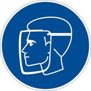 Предписывающий знак, код M 08 Работать в защитном щитке фото