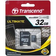32Gb Transcend карта памяти microSDHC, Class 10, Адаптер SD, TS32GUSDHC10 фото