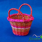 Корзина из ротанга 16,5*2*11/19 мм натурально-розовая фото
