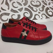 Женские кожаные кроссовки “Gucci“, в расцветках фото