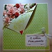 Открытка с цветочным кармашком фото