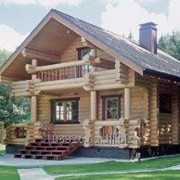 Бани из оцилиндрованного бревна “в сруб“ фото