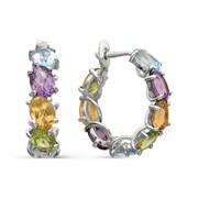 Серьги из серебра 925 пробы с полудрагоценными камнями фото