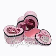 Коробка картонная цветная ККЦ (3шт) сердце (17/15/9-14/12/6)см фото