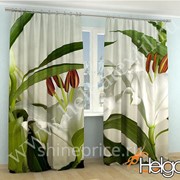 Белые лилии арт.ТФА2299 (145х275-2шт) фотошторы (штора Сатен ТФА) фото