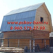 Сруб бани 4х4 стандарт + мансарда (ломаная крыша). фото