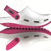 Клоги Walkmaxx белые с розовым фото