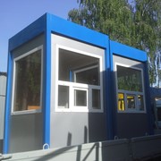 Пост охраны Тип ПО-1 размером 1,5х1,5х2,6 цвет серебристый/синий фото