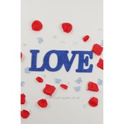 Декор-надпись “LOVE“ с блёстками /синий фото