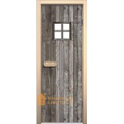 Дверь для сауны АКМА Арт-серия GlassJet ДВЕРЬ С ОКНОМ 7х19 (коробка липа) фото