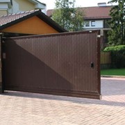 Ворота откатные из сэндвич-панелей фото