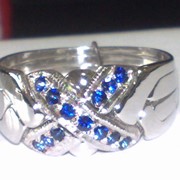 Кольцо головоломка из белого золота с Сапфиром от WickerRing фото