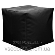 Пуфик кубик 35*35*35 см черный из кож зама Зевс фото