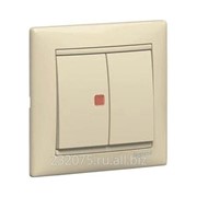 Выключатель Legrand с индикацией коллекция Valena, 774345, двухклавишный, кремовый фото