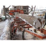 Пиление древесины на ленточных пилорамах в зимних условиях фотография
