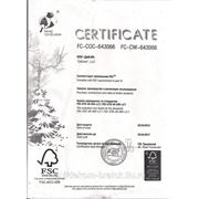 Международный сертификат "FSC"( Forest Siberian Care) фотография