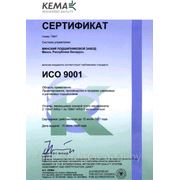 Сертификат ИСО 9001  Минского Подшипникового Завода