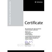 Сертификат дистрибьютора Imtradex