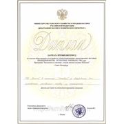 Диплом лауреата премии ИНТЕРФУД