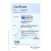 Сертификат соответствия на арматуру WATTS