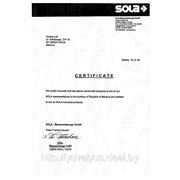 ООО "ЮВАЛЮС" является диллером компании SOLA-Messwerkzeuge GmbH