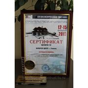 Награда  за высокое качество и потребительские свойства продукции CAPAROL (Специализированная выставка "Строительство и архитектура 2013" г. Тюмень)