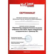 Сертификат официального партнера NoLimit Electronics