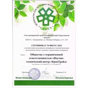 Экологический "Зеленый сертификат" на продукцию КТ ТРОН, стр.1