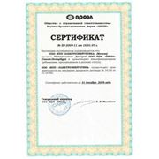 Дилерский сертификат от НПП «Проэл»