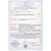 Сертификат соответствия на аккумуляторы торговой марки  "MastAK"