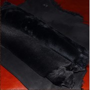 Дубленочный велюр, овчина, цвет - черный. фотография
