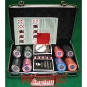 Набор для игры в покер CERAMIC 200 с сукном (200 фишек) фото