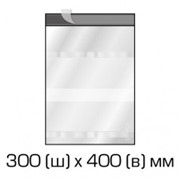 Курьерский полиэтиленовый пакет 300х400 мм. + 40 мм.(клапан) с прозрачным карманом для сопроводительных документов 1000 шт фотография