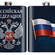 Нержавеющая фляжка с гербом России фото