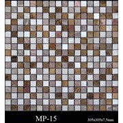 Мраморная мозаика.Плитка полированная МР-15(Микс Розово-бежево-желтое дерево.).Размер:305х305х7,5мм
