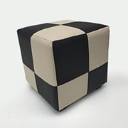 Банкетка шахматы коричневый/бежевый (куб) фото