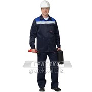 Костюм Стандарт, куртка, брюки, тк. смесовая, т. синий с васильком с СОП фотография