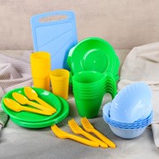 Набор посуды на 6 персон «Все за стол», 44 предметов, цвет МИКС фото