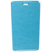 Чехол-книжка кожаный Flip Cover для Lenovo A606 голубой HC фотография
