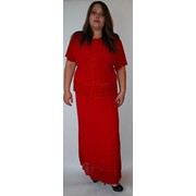 Костюм женский блузка с юбкой красный на 50-54 размеры