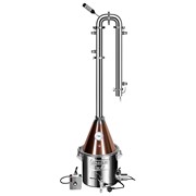 Дистиллятор “Абсолют Про“ 7 трубок в холодильнике и дефлегматоре. (конус медь) 50 литров с ТЭНом фото