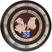Настенные часы Карта Ленинградской области в подарочной упаковке 29 см фотография