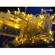 Гирлянда с желтыми светодиодами на прозрачных проводах, длина 12м, 120 LED фотография