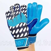 Перчатки вратарские с защитными вставками на пальцы PREDATOR (PVC, р-р 9, синий) фото