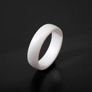 Кольцо керамика 'Линия', цвет белый матовый, 18 размер фото