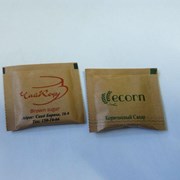 Коричневый сахар в пакетиках 5 гр с логотип фото