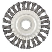 Щетка для УШМ, 125 мм, посадка 22 мм, плоская металлическая фото