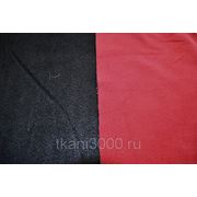 Флис двухсторонний черный с красным фото