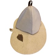 Набор для бани “Берёзовый лист“ (шапка, коврик) фотография