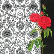 Салфетка для декупажа Чёрное и белое и розы фото